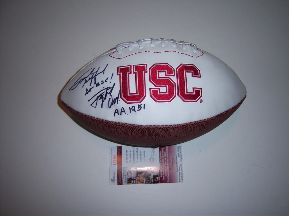 Frank Gifford Signed USC Trojans Football with JSA COA (1 of 1)