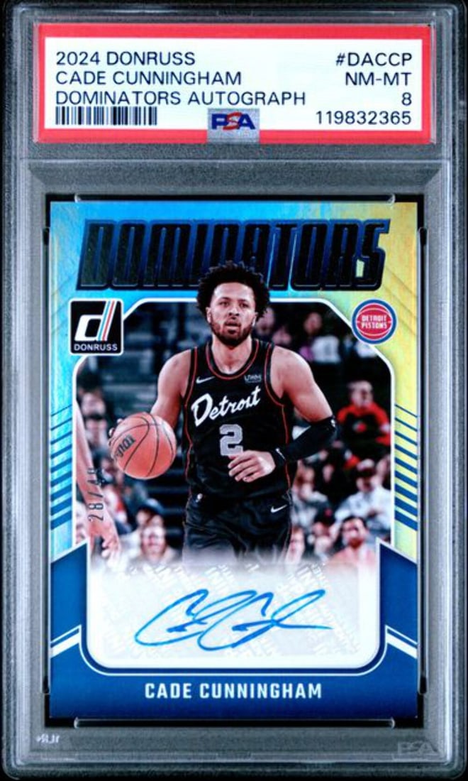 2024 Donruss Cade Cunningham Autographed Dominators Card PSA 8 /49 (1 of 2)