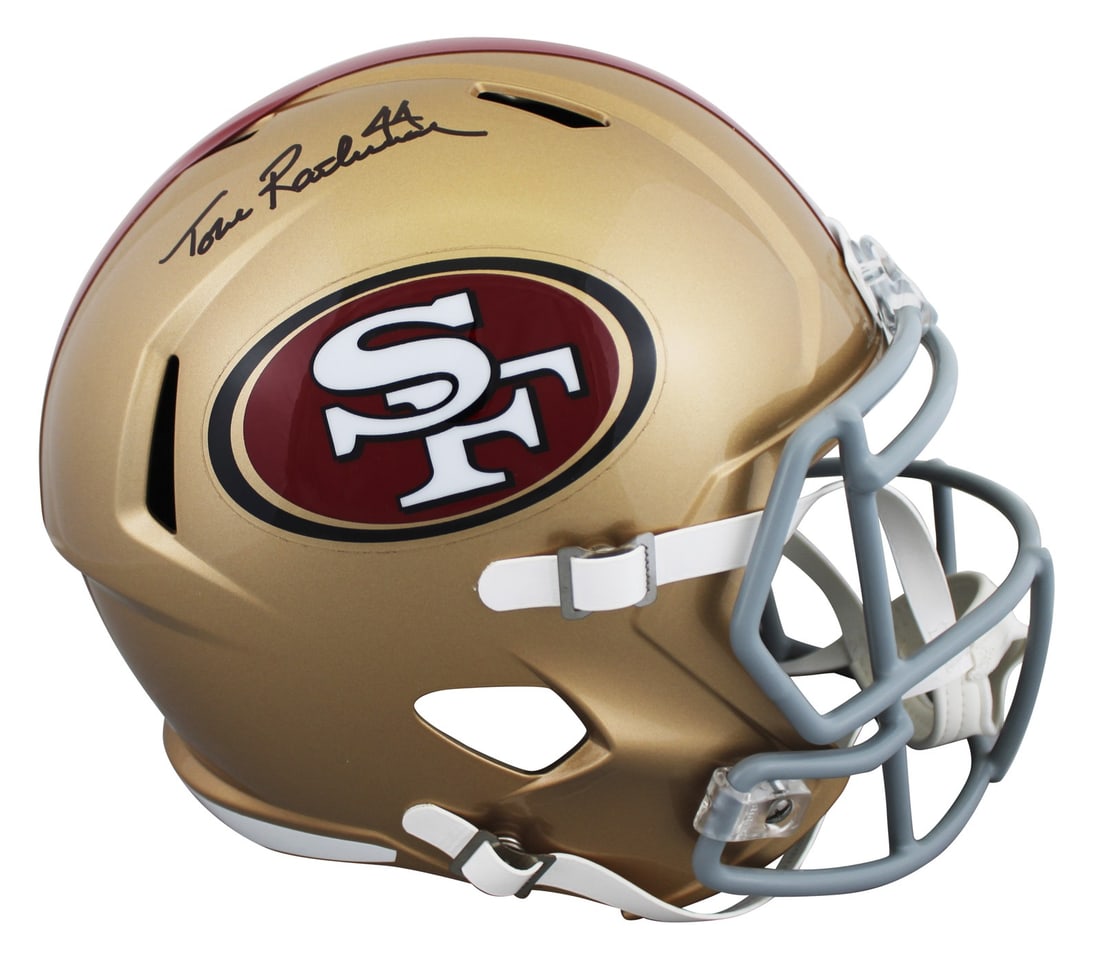 Tom Rathman Signed San Francisco 49ers Full Size Speed Helmet BAS Authenticated (1 of 3)