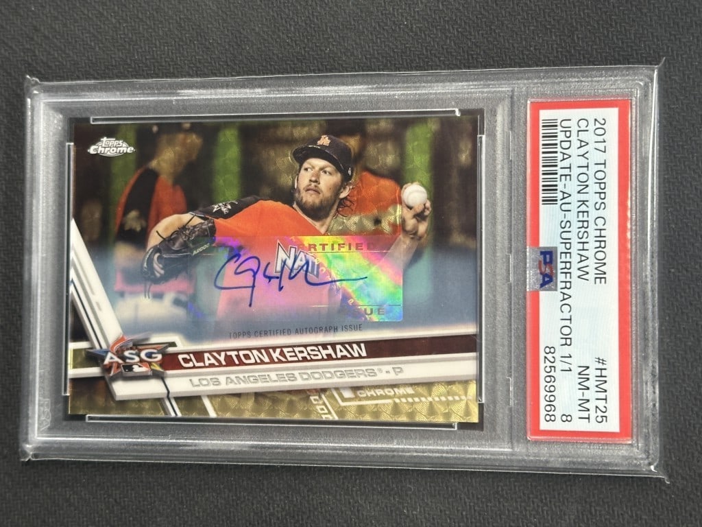 Clayton Kershaw 2017 Topps Chrome Superfractor Auto PSA 8 #HMT25 1/1 (1 of 2)