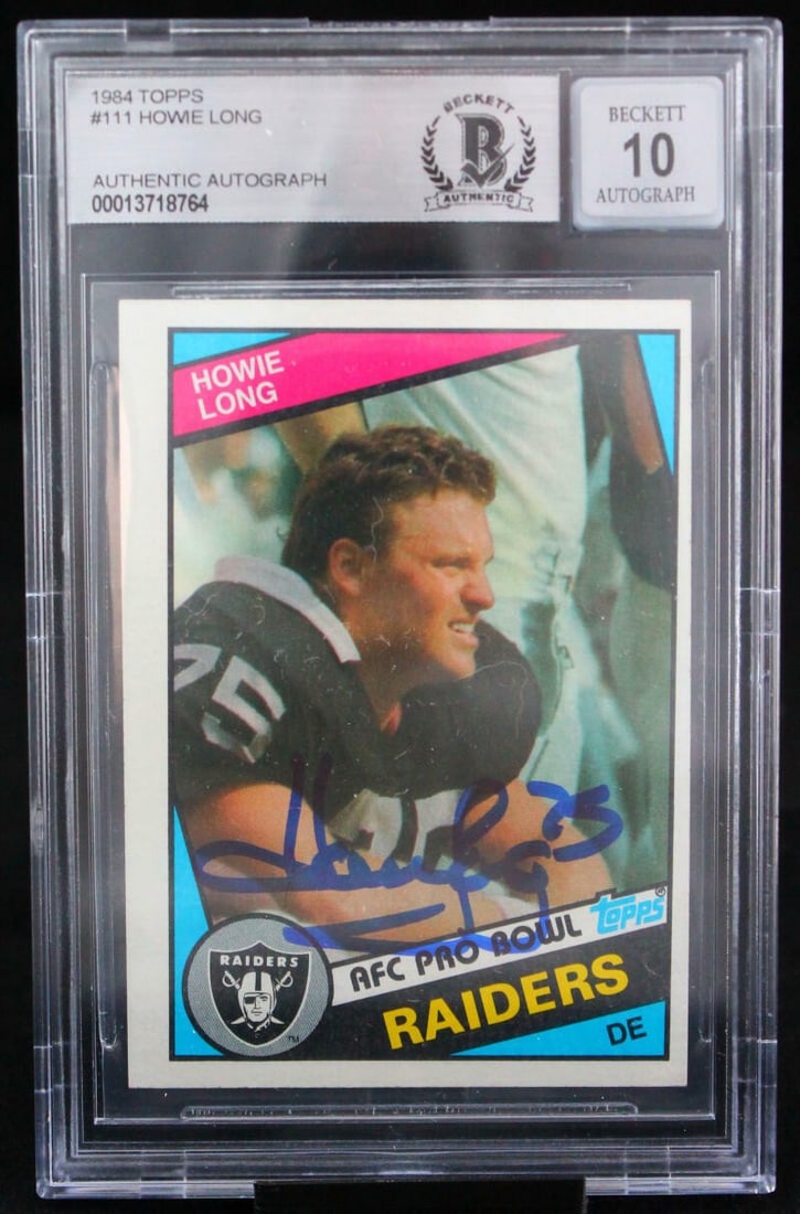 1984 Topps #111 Howie Long Autographed Card BGS 10 Oakland Raiders (1 of 6)