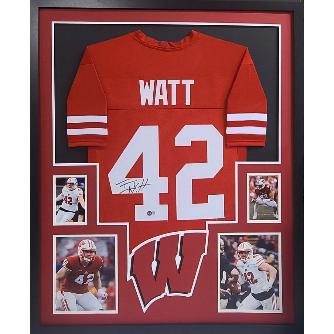 T.J. Watt Signed Framed Jersey Beckett Authenticated Pittsburgh Steelers (1 of 2)