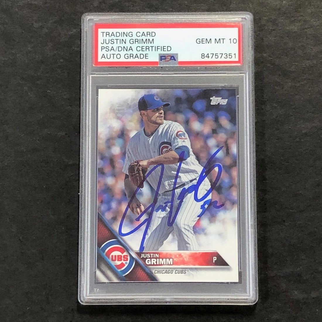 2016 Topps Update #US276 Justin Grimm Signed Auto PSA 10 Cubs (1 of 2)