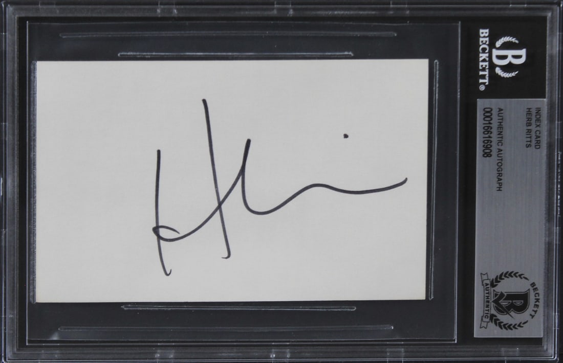 Herb Ritts Signed 3x5 Index Card Autographed Beckett Authentic (1 of 2)