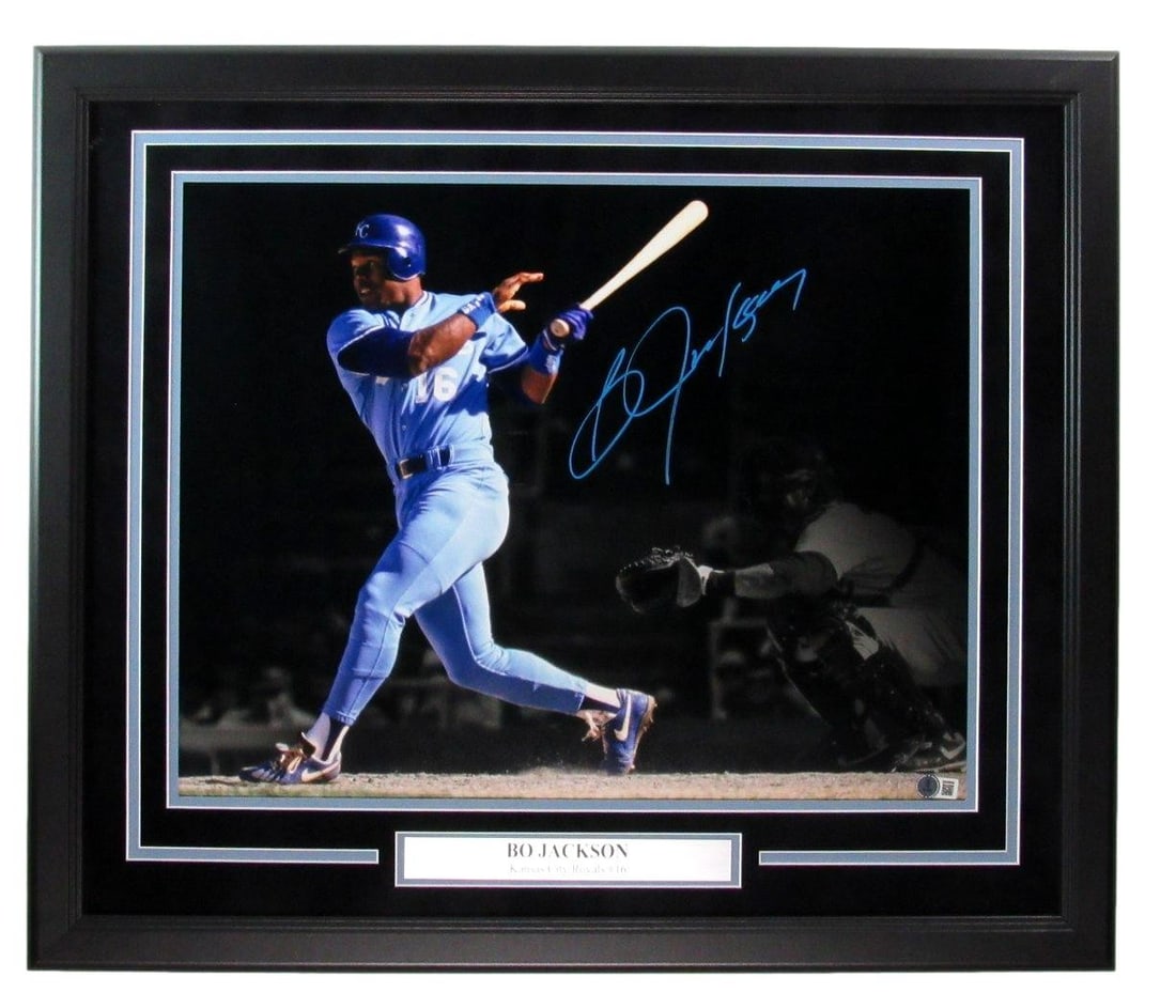 Bo Jackson Autographed 16x20 Photo Kansas City Royals Framed BAS Beckett (1 of 4)