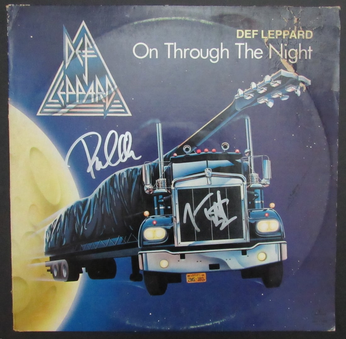Def Leppard Joe Elliott Phil Collen Signed Album On Through the Night JSA Authenticated (1 of 6)