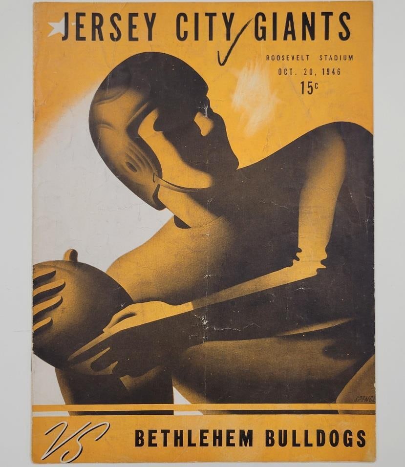 1946 Jersey City Giants vs Bethlehem Bulldogs AFL Vintage Program (1 of 6)
