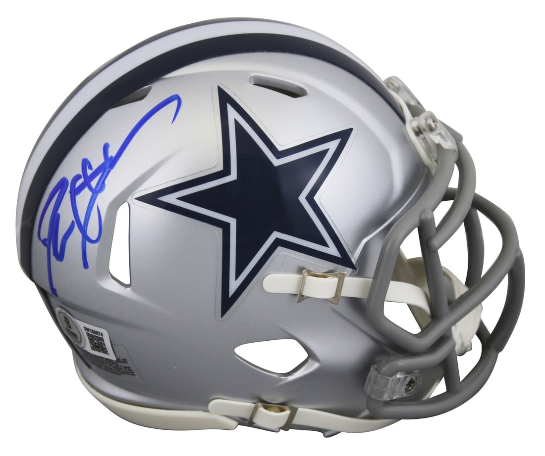 Deion Sanders Dallas Cowboys Signed Silver Speed Mini Helmet BAS Authenticated (1 of 2)