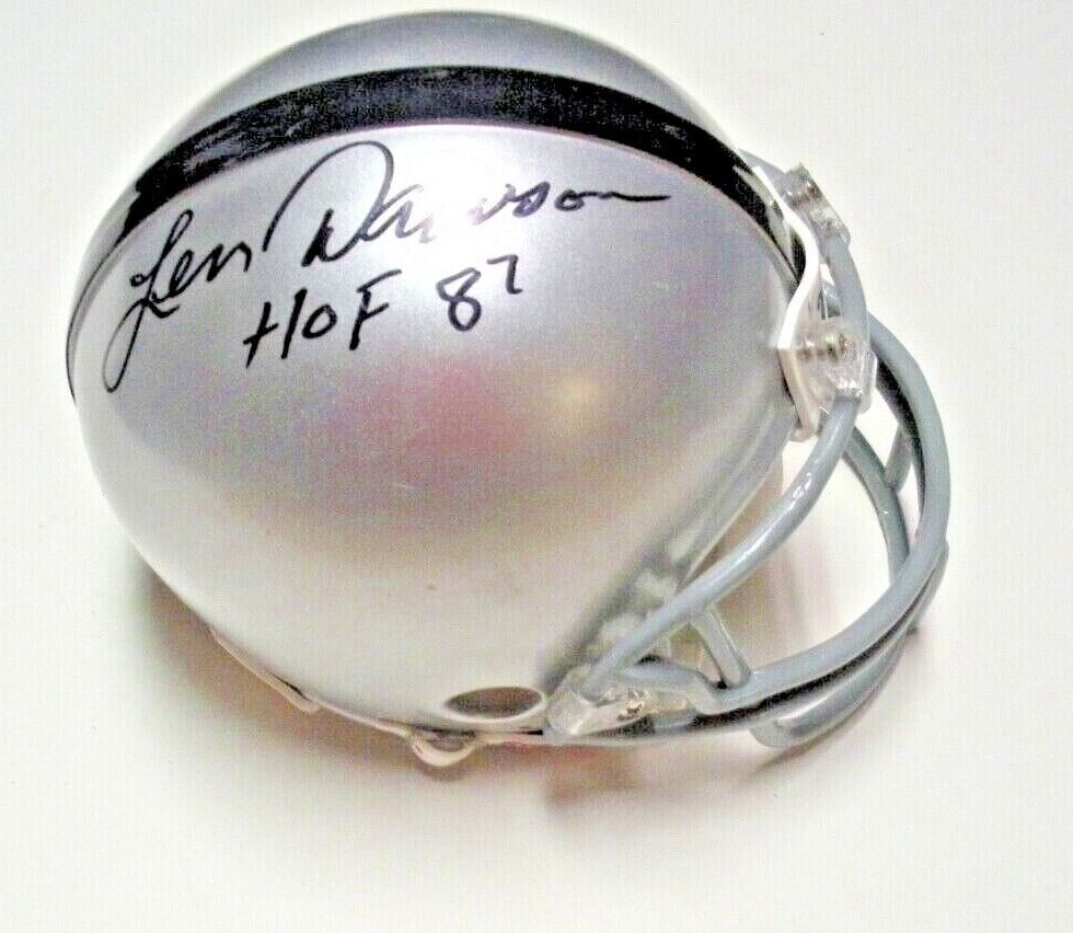 Len Dawson Signed Mini Helmet Riddell Purdue Steelers with COA (1 of 2)