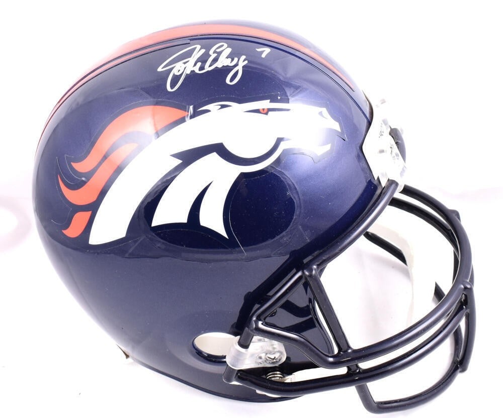 John Elway Signed Denver Broncos Full Size Helmet Beckett Authenticated (1 of 9)