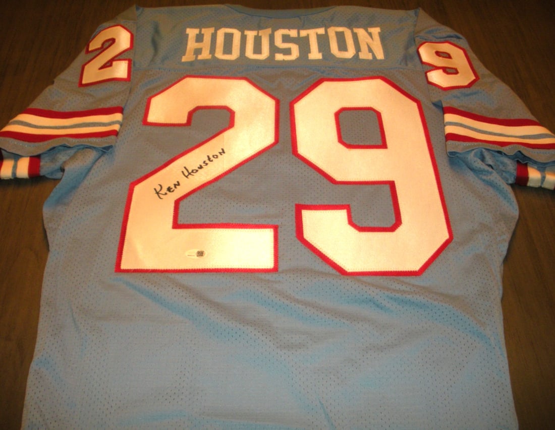 KEN HOUSTON Houston Oilers Signed Rawlings Jersey with JSA COA (1 of 2)