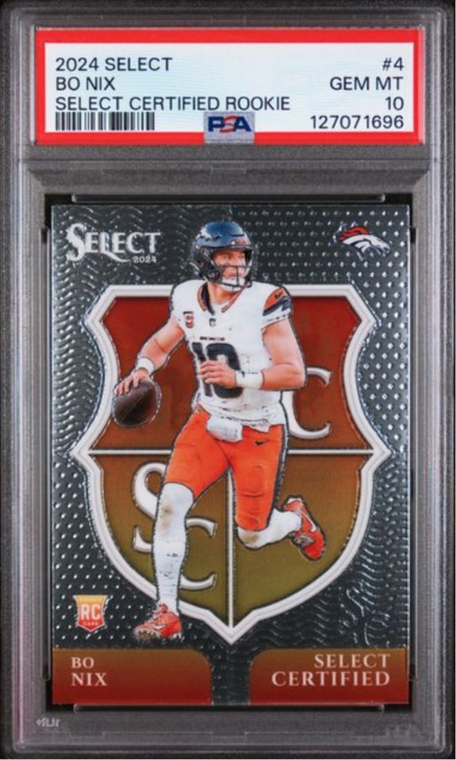 2024 Panini Select Bo Nix #4 PSA 10 Mint Certified Rookie Card (1 of 2)