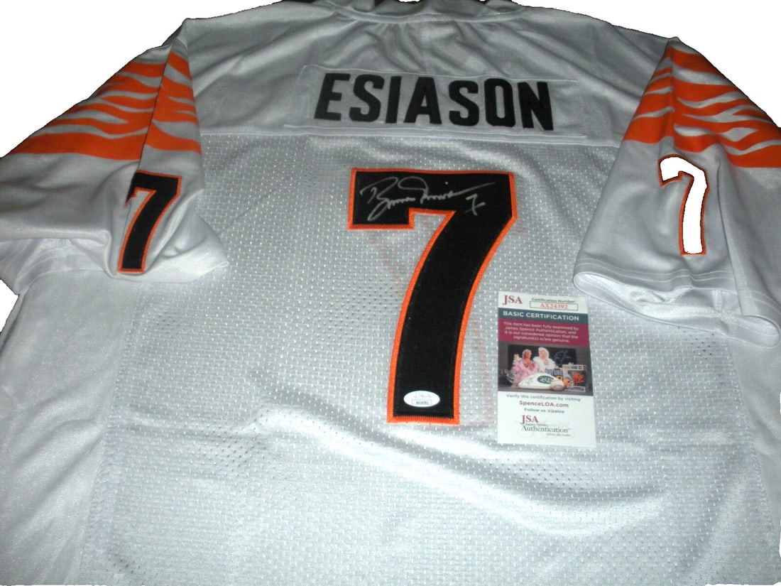 Boomer Esiason Signed Mitchell & Ness Bengals Jersey JSA COA (1 of 2)