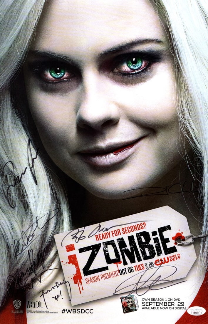 iZombie Cast Autographed 11x17 Poster JSA Authenticated David Anders Rose McIver (1 of 2)
