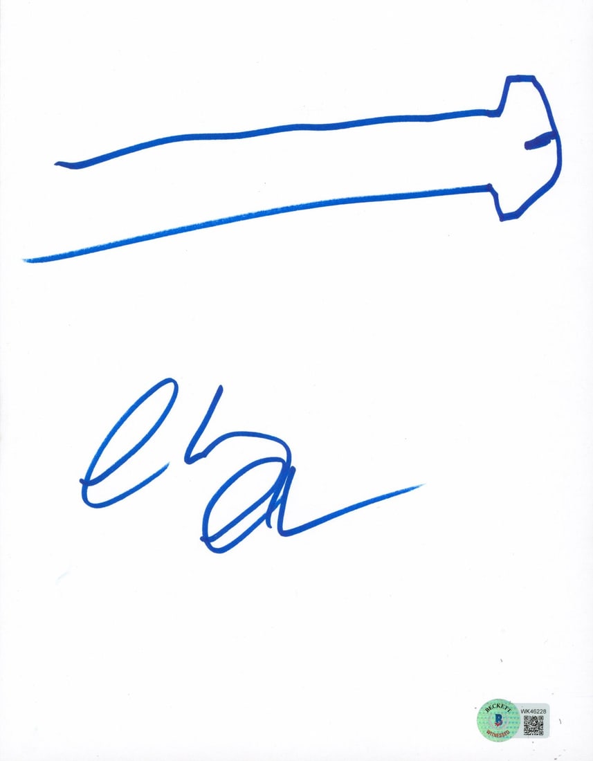 Chevy Chase Fletch Signed 8.5x11 Sketch BAS Authenticated (1 of 3)