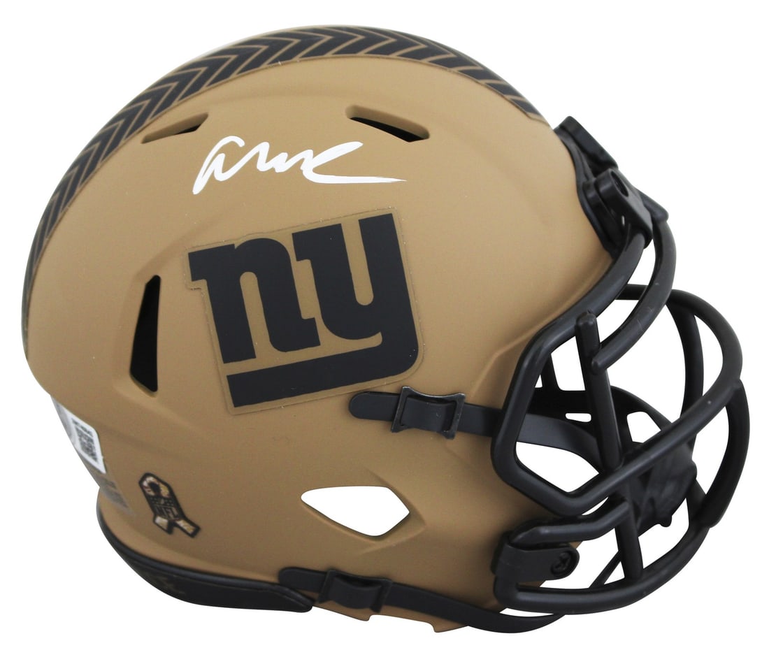 Abdul Carter Signed New York Giants Salute To Service Mini Helmet BAS Witnessed: Abdul Carter Signed New York Giants Salute To Service Mini Helmet BAS Witnessed This original 2023 Salute To Service II Speed Mini Helmet is personally signed by Abdul Carter of the New York Giants. T