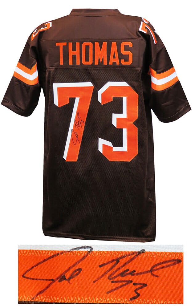 Joe Thomas Signed Browns Custom Jersey with Orange Numbers COA (1 of 2)