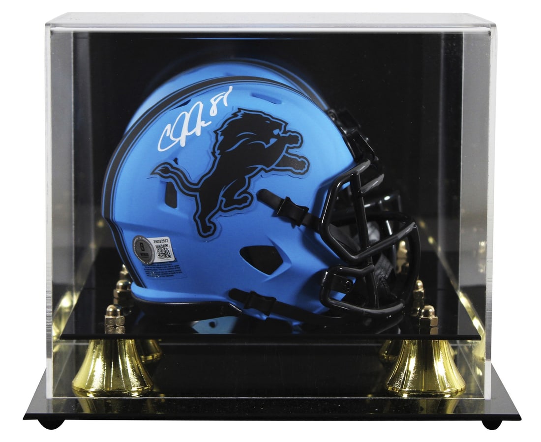 Calvin Johnson Signed Detroit Lions Mini Helmet BAS Witnessed Authentication (1 of 3)