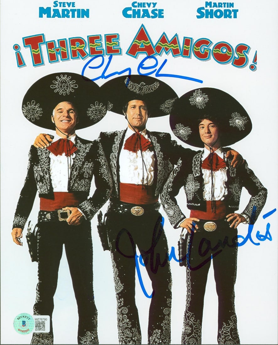 Chevy Chase John Landis Signed 8x10 Photo Three Amigos Authentic Beckett (1 of 3)