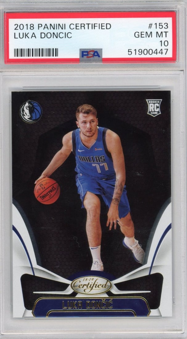 2018-19 Panini Certified Luka Doncic #153 Rookie Card PSA 10 Gem Mint (1 of 2)