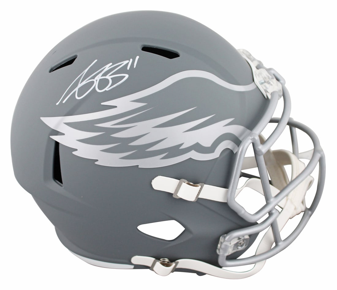 A.J. Brown Signed Philadelphia Eagles Slate Helmet BAS Authenticated (1 of 3)
