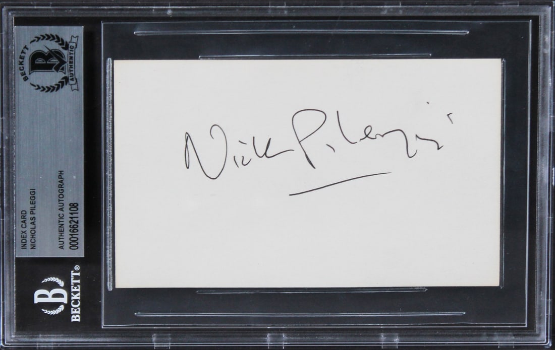 Nicholas Pileggi Goodfellas Signed 3x5 Index Card Beckett Authenticated (1 of 2)