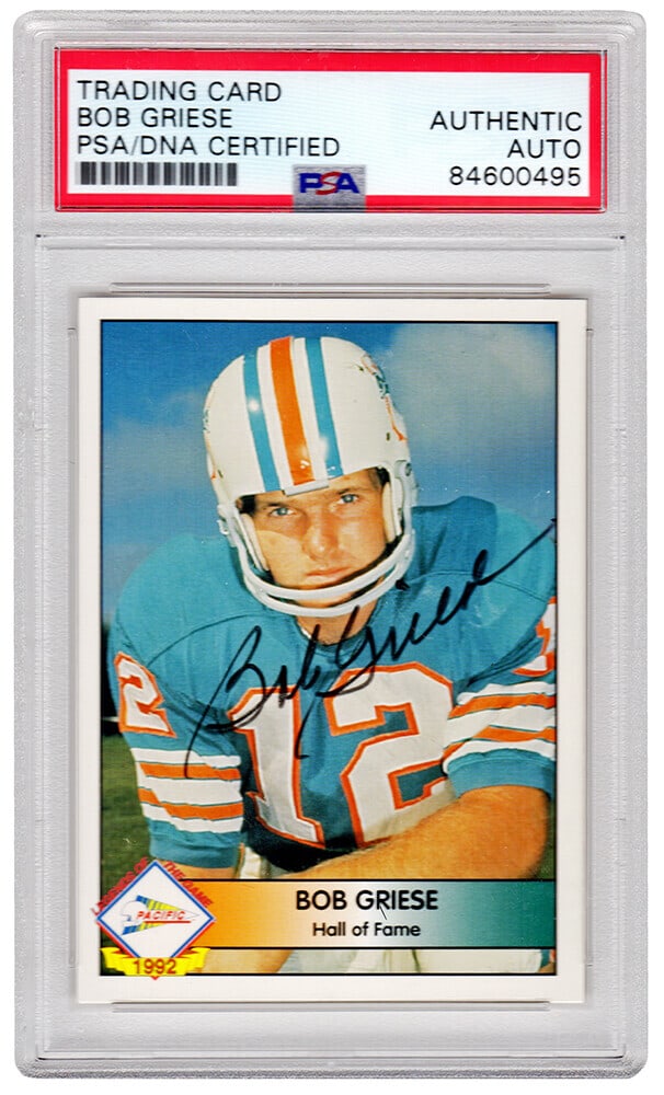 Bob Griese Autographed 1992 Dolphins Football Card PSA DNA (1 of 2)