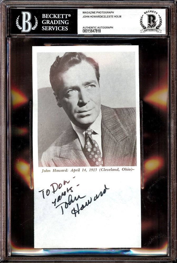 John Howard Celest Holm Dual Signed Photo Beckett Authenticated 6x9 (1 of 2)