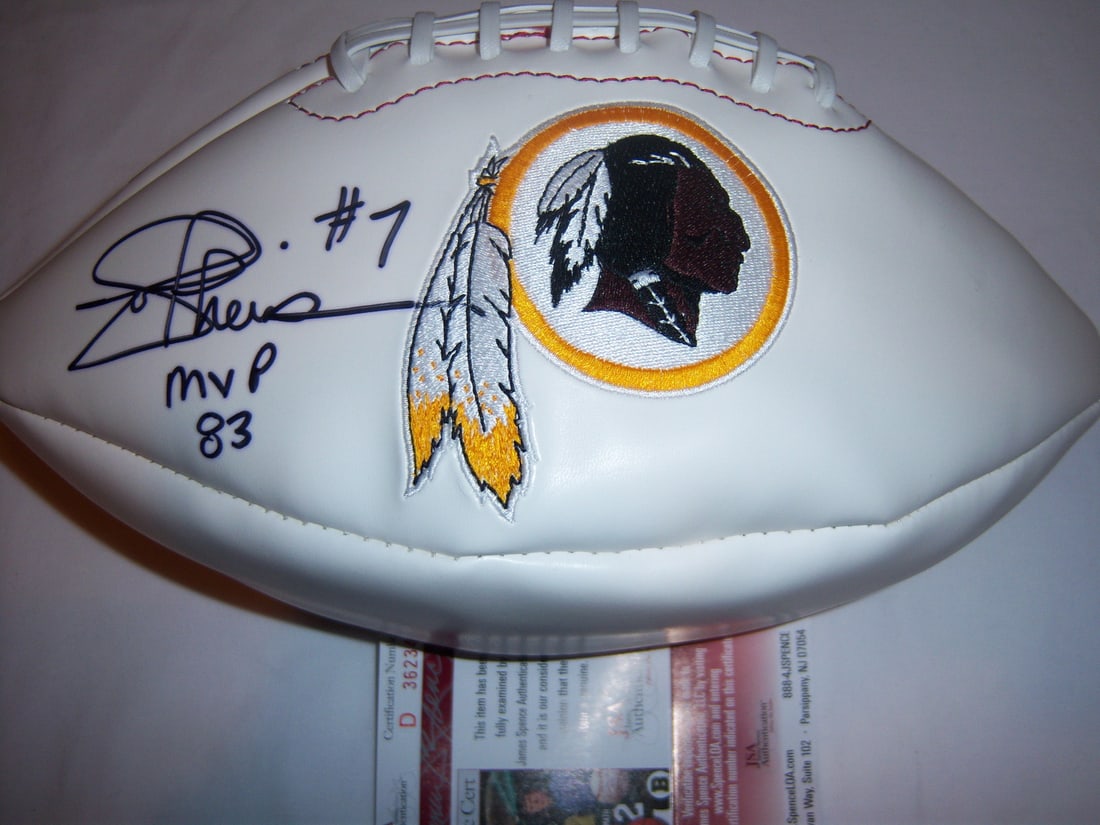 Joe Theismann Signed 1983 MVP Football JSA COA Washington Redskins (1 of 2)