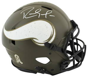 Randy Moss Signed Minnesota Vikings Salute To Service Helmet BAS Witnessed