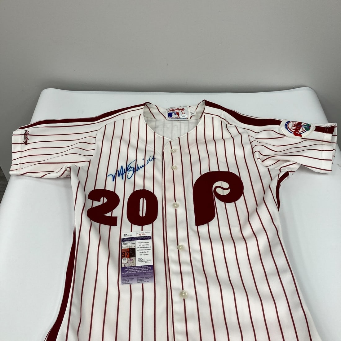 Mike Schmidt 1989 Game Model Phillies Jersey Signed with JSA COA (1 of 9)