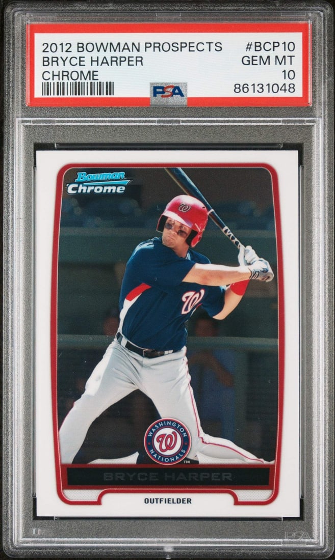 2012 Bowman Bryce Harper #BCP10 Chrome RC PSA 10 Graded Baseball Card (1 of 2)