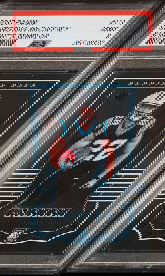 Graded 2017 Panini Christian McCaffrey #111 Knights Templar Card PSA 9 (1 of 2)