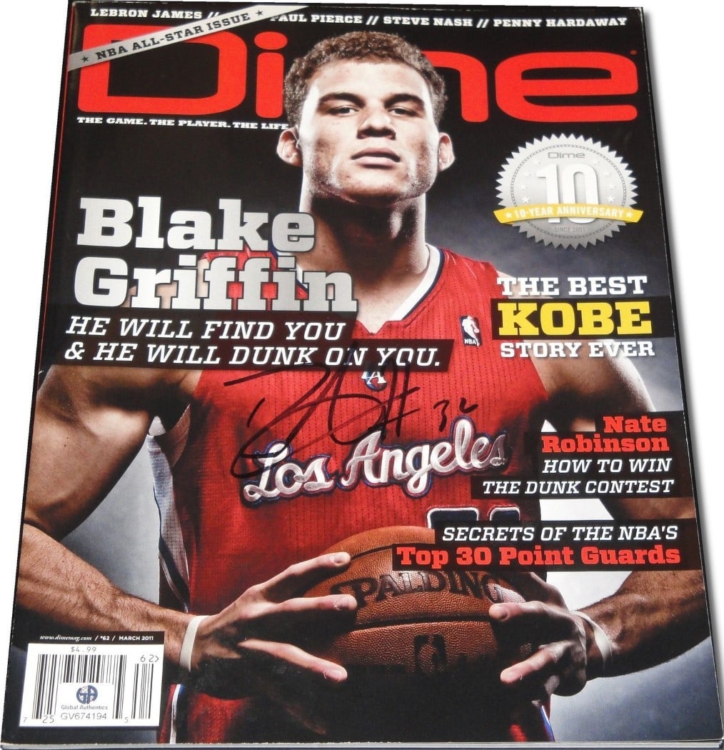 Blake Griffin Autographed Magazine LA Clippers Global Authentics Certified (1 of 2)