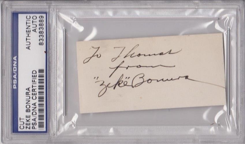 Zeke Bonura Signed Index Card PSA/DNA Chicago White Sox Cubs (1 of 1)