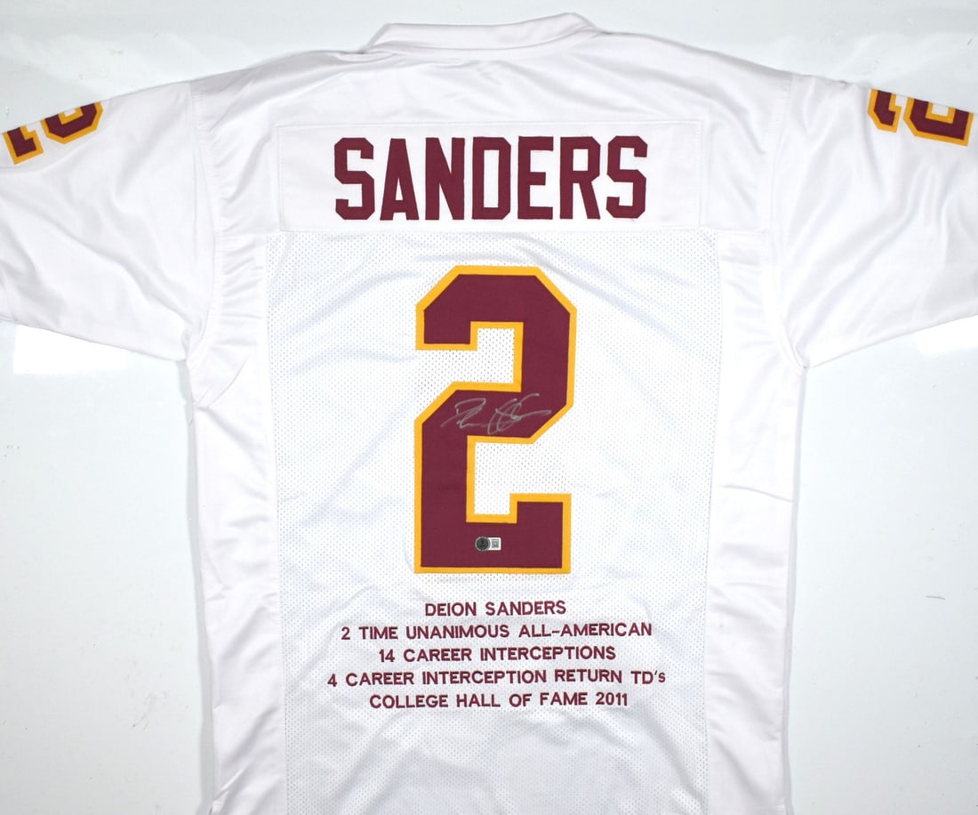Deion Sanders Autographed College Style Jersey Florida State Beckett Authenticated (1 of 3)