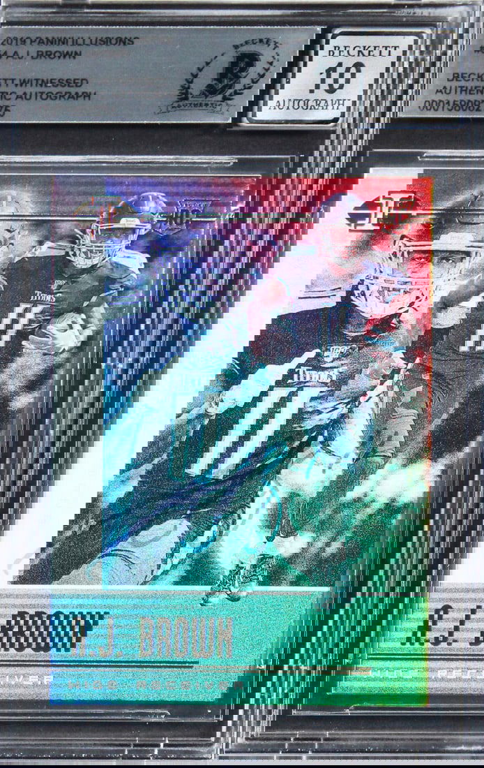 A.J. Brown Signed 2019 Panini Illusions Rookie Card Auto 10 Beckett (1 of 2)