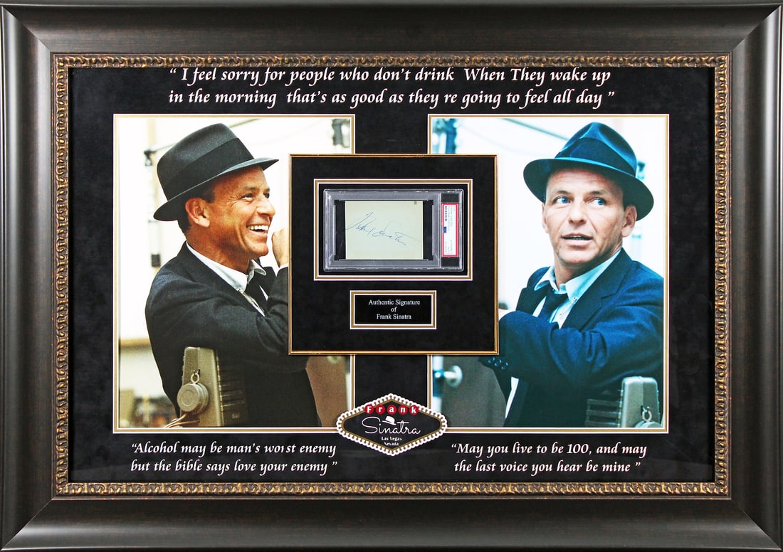 Frank Sinatra Signed Framed Cut Signature PSA/DNA Authentic (1 of 2)