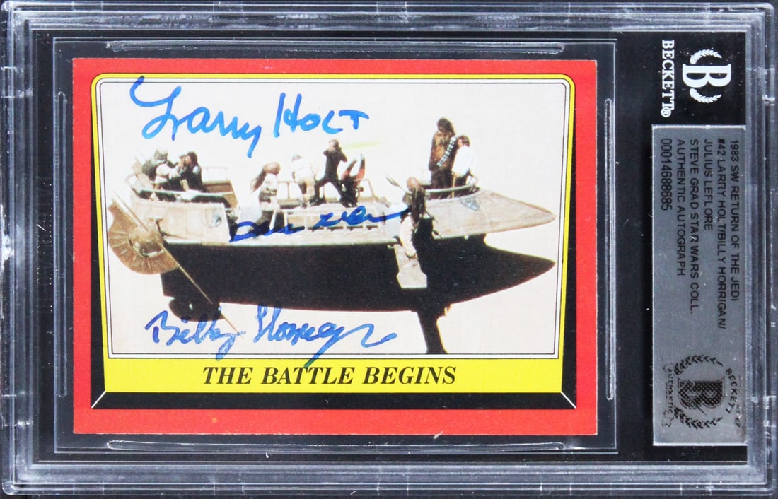 Star Wars 1983 ROTJ #42 Card Signed by Holt Horrigan LeFlore Beckett Authenticated (1 of 2)