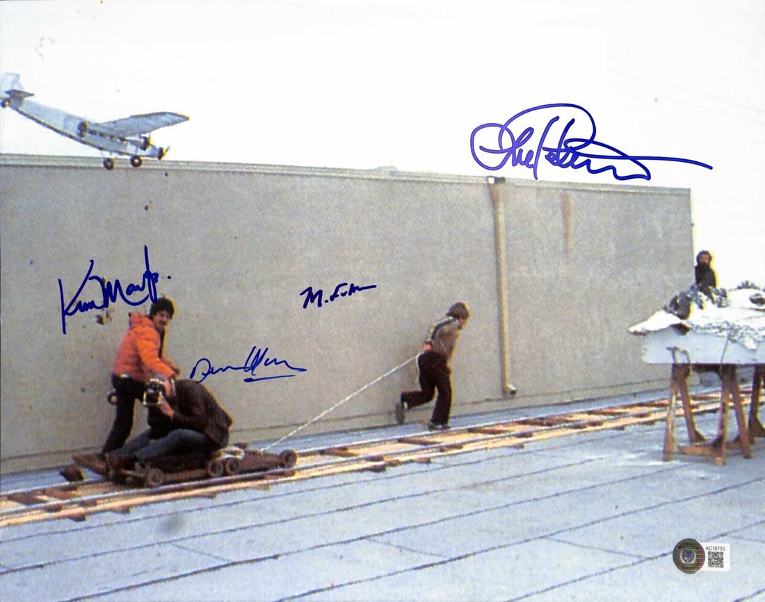 Indiana Jones Temple of Doom 11x14 Signed Photo by ILM Team Beckett Authenticated: Indiana Jones Temple of Doom 11x14 Signed Photo by ILM Team Beckett Authenticated This remarkable 11x14 color photograph features autographs from the Industrial Light & Magic (ILM) team behind the ico