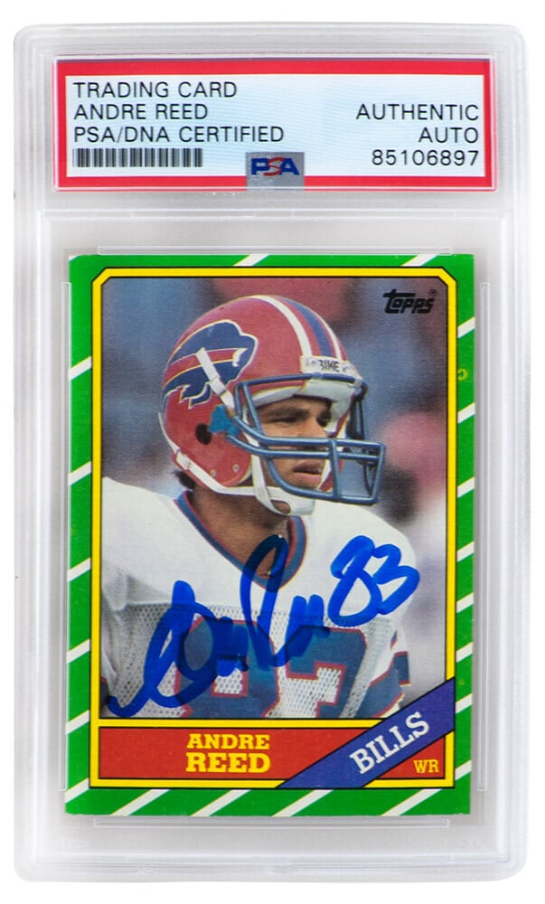 Andre Reed Signed 1986 Topps Rookie Card #388 PSA Slabbed Buffalo Bills (1 of 2)