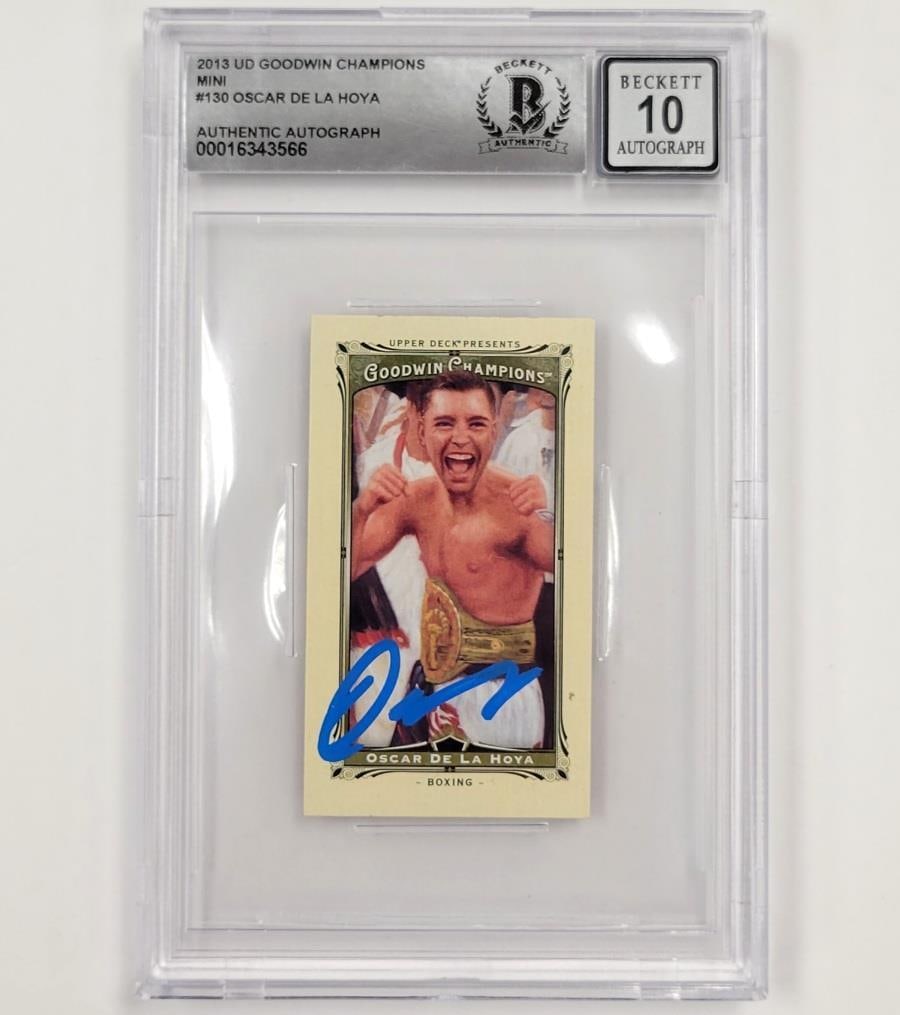 Oscar De La Hoya 2013 UD Goodwin Champions Mini Card BAS 10 Signed (1 of 2)