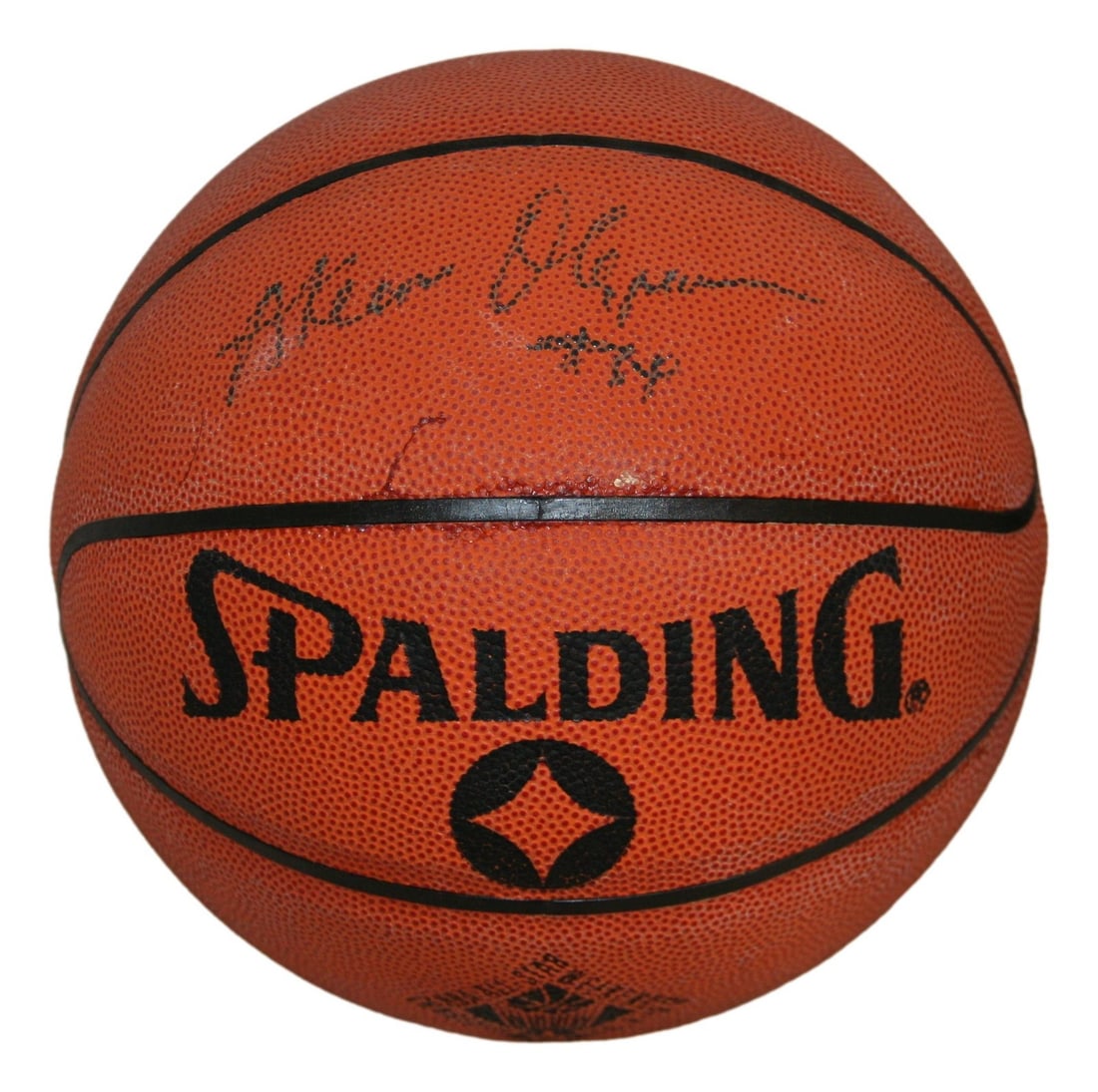Hakeem Olajuwon Autographed Spalding Basketball JSA Rockets (1 of 5)
