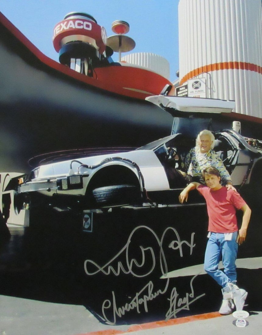 Michael J Fox Christopher Lloyd Dual Autographed 16x20 Photo Back To The Future JSA Certified (1 of 3)