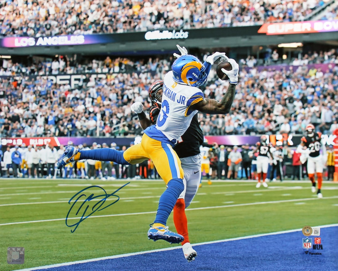 Odell Beckham Signed 16x20 Super Bowl LVI Photo BAS Witnessed Los Angeles Rams (1 of 2)