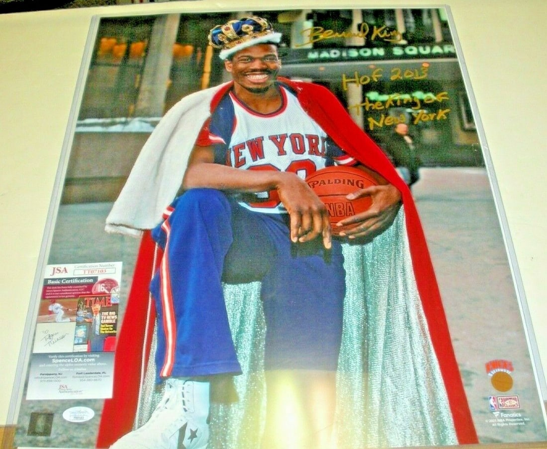 Bernard King Signed 16x20 Photo NY Knicks HOF 2013 JSA COA (1 of 2)