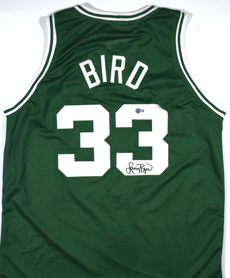 Larry Bird Autographed Boston Celtics Green Jersey Beckett Certified (1 of 3)