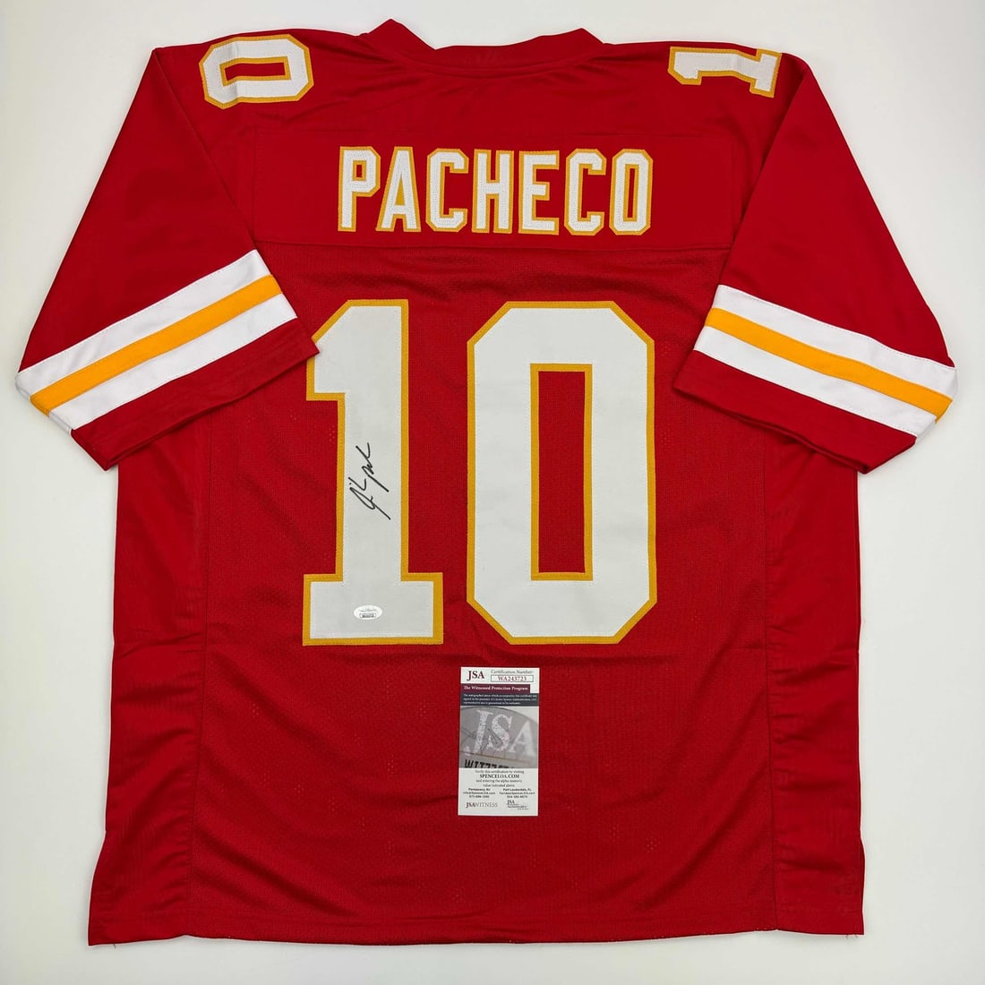 Isiah Pacheco Autographed Kansas City Chiefs Football Jersey JSA COA (1 of 4)