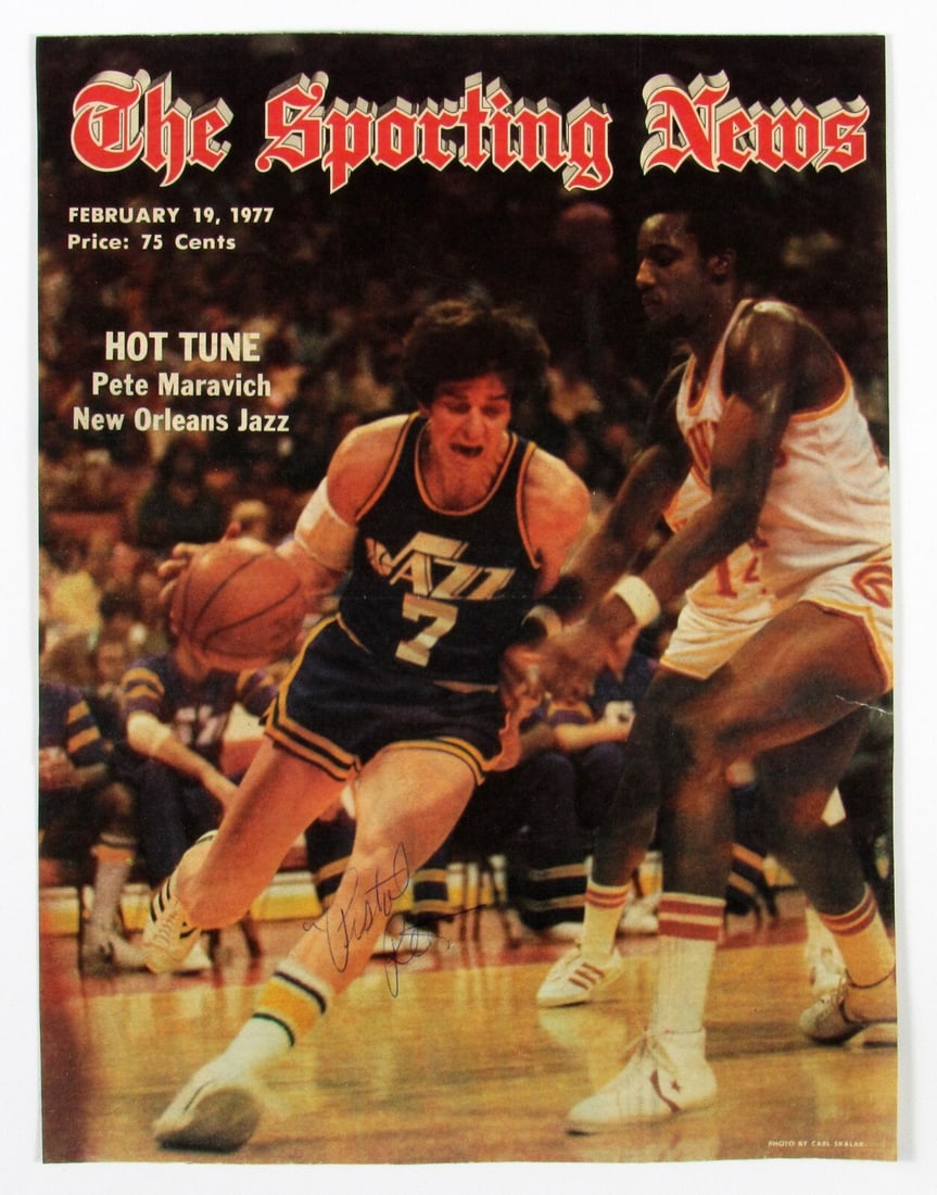 Pete Maravich Signed 1977 Sporting News Magazine JSA Authenticated (1 of 3)