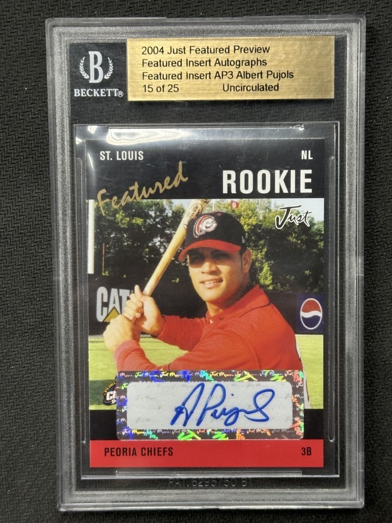 Albert Pujols 2004 Just Featured Insert Auto Card #AP3 Limited 15/25 BGS Authentic (1 of 2)